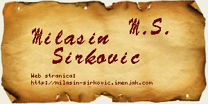 Milašin Sirković vizit kartica